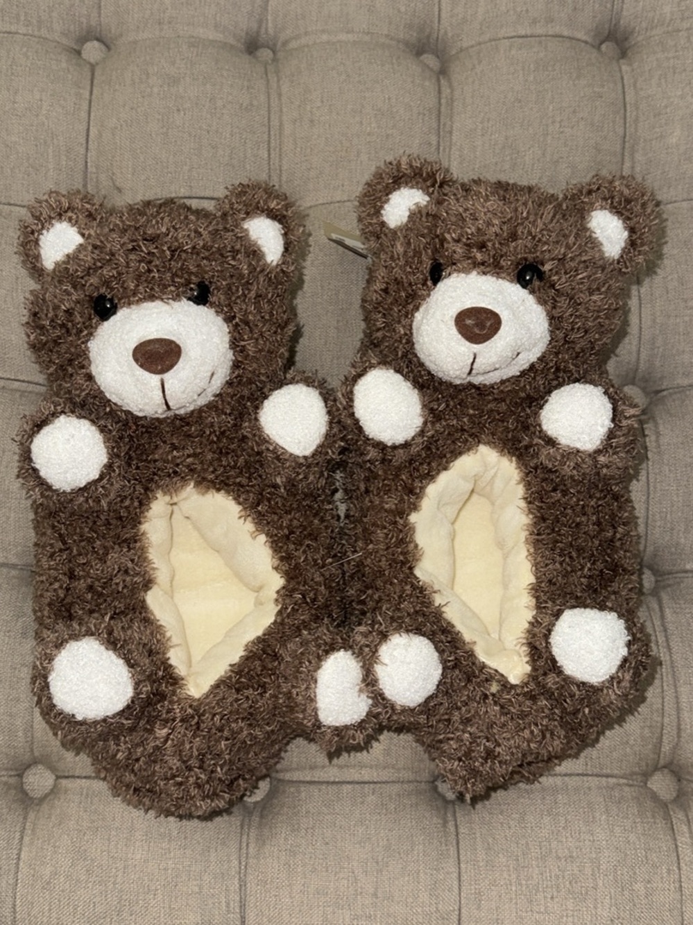 Mocha the Bear Plush Slippers - Cozy Fuzzy House Slippers